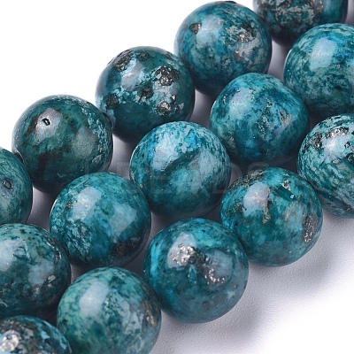Natural African Pyrite Beads Strands G-D0006-C04-8mm-01-1