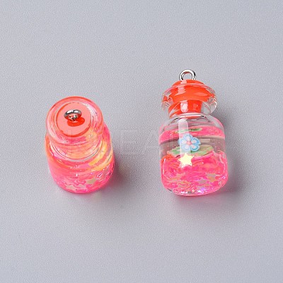 Wish Glass Bottle Pendants LS-RESI-TAC0007-05G-1