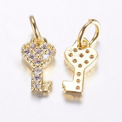 Long-Lasting Plated Brass Micro Pave Cubic Zirconia Charms X-ZIRC-F069-48G-1