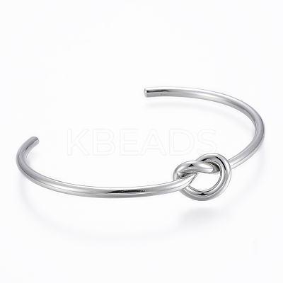 Tarnish Resistant Trendy 304 Stainless Steel Torque Cuff Bangles BJEW-H703-19P-1