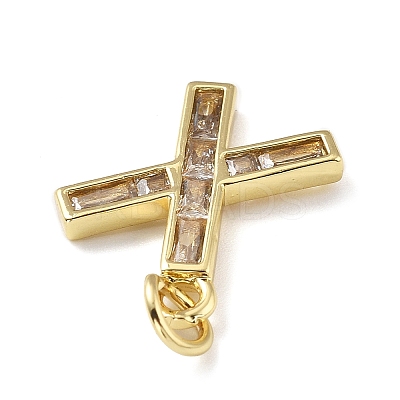 Brass Micro Pave Cubic Zirconia Pendants KK-V014-01G-24-1