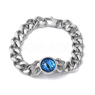 Eye 201/304 Stainless Steel Link Bracelets BJEW-F522-02P-01-1