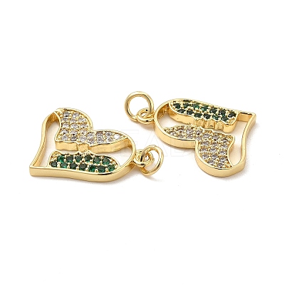 Brass Micro Pave Cubic Zirconia Pendants KK-E068-VB129-1