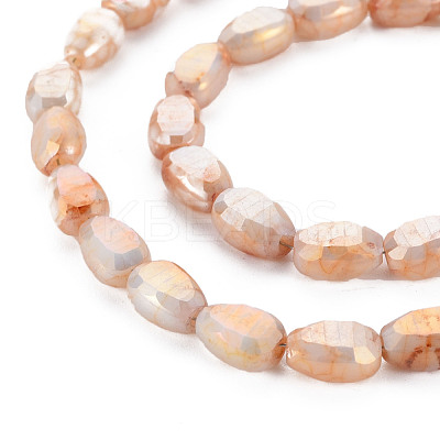 Opaque Baking Paint Crackle Glass Beads Strands EGLA-S174-21E-1
