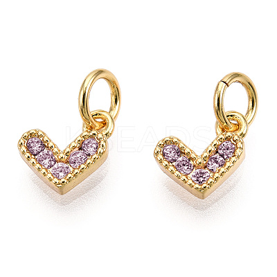 Brass Micro Pave Cubic Zirconia Charms KK-N227-33G-09-NF-1