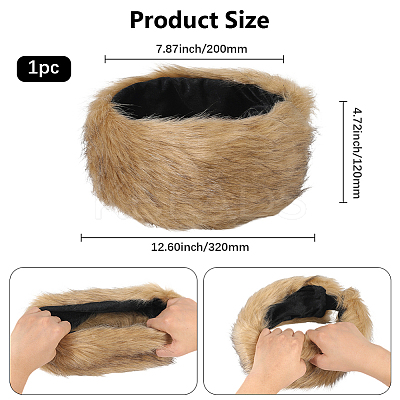 1Pc Faux Fur Fiber Yarn Warmer Headbands COHT-CY0001-01E-1