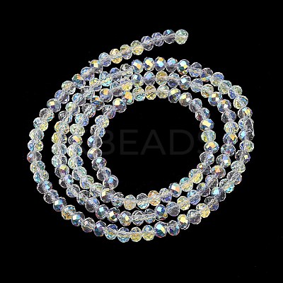 Electroplate Transparent Glass Beads Strands EGLA-A046-01A-21-1