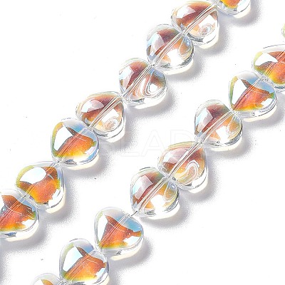 Transparent Electroplate Glass Beads Strands EGLA-E030-01I-1
