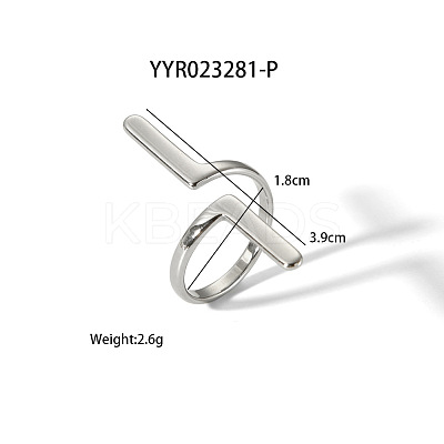 Exaggerated Personality 304 Stainless Steel Cuff Ring for Women AA3859-2-1