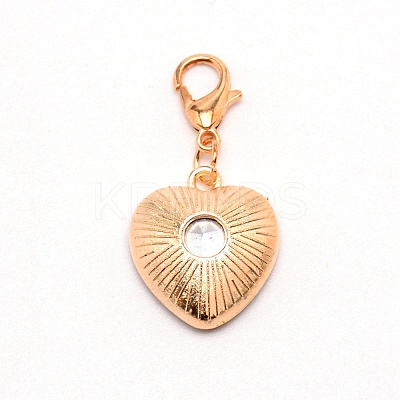 Heart Glass Pendant Decorations HJEW-WH0036-19B-1