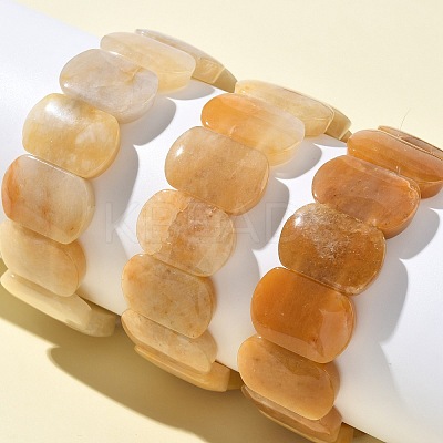 Natural Topaz Jade Beads Stretch Bracelets for Women Men BJEW-I323-02B-1