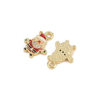 Brass Micro Pave Cubic Zirconia Charms KK-Z129-01G-05-1