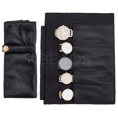 PU Imitation Leather Watch Roll Travel Cases AJEW-WH0329-23-1