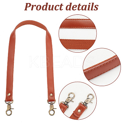 Cowhide & Polycotton Bag Handles PURS-WH0005-92AB-1