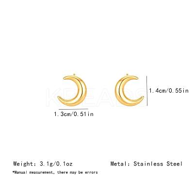 Minimalist Moon 304 Stainless Steel Stud Earrings OR3894-1