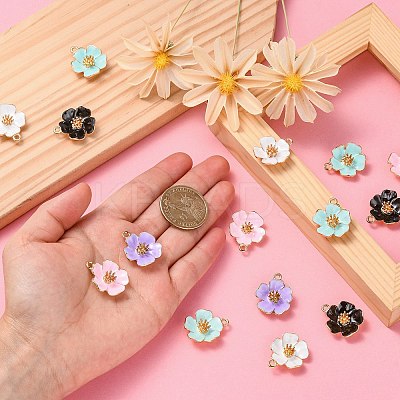 25Pcs 5 Colors Alloy Enamel Pendants ENAM-CJ0003-60-1