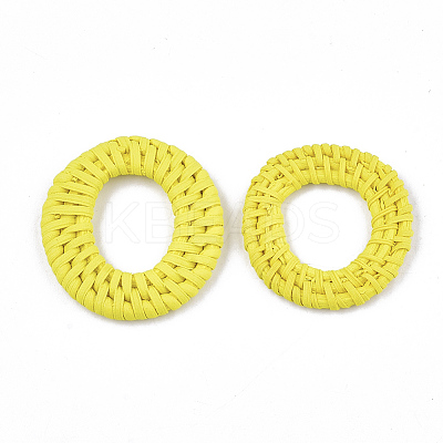 Handmade Reed Cane/Rattan Woven Linking Rings X-WOVE-T006-154B-1