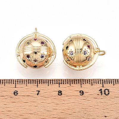 Brass Micro Pave Cubic Zirconia Pendants ZIRC-T016-15-1