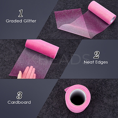 Rainbow Polyester Fabric Sparkling Tulle Roll OCOR-WH20006-55C-1