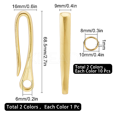 2Pcs 2 Color Alloy Carp Fishing Hooks AJEW-SC0001-39B-1