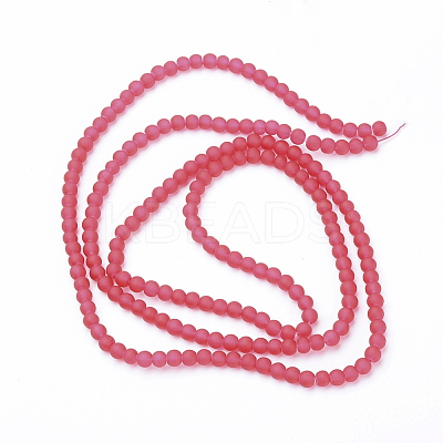 Baking Paint Transparent Glass Bead Strands X-GLAA-S031-4mm-40-1