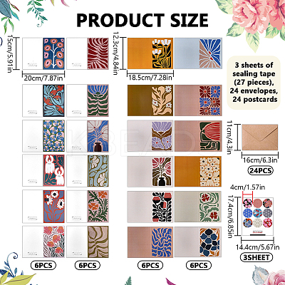 24Pcs Pcs Paper Greeting Card AJEW-ME0004-02-1