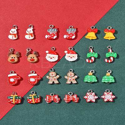 24Pcs 12 Styles Christmas Theme Opaque Resin Pendants RESI-FS0001-86B-1