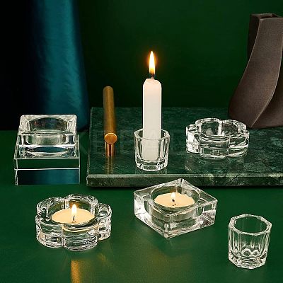 9Pcs 3 Style Glass Dappen Dish/Lid Bowl Cup Crystal Dish MRMJ-FH0001-15-1