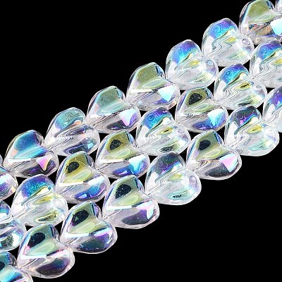 Electroplate Transparent Glass Beads Strands EGLA-N056-01A-13-1
