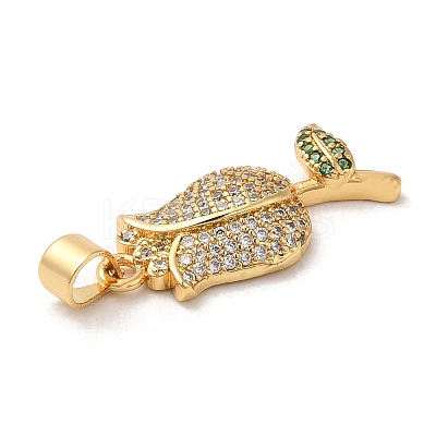 Rack Plating Brass Cubic Zirconia Pendants KK-D026-33G-1