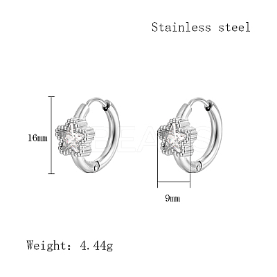 Cubic Zirconia Hoop Earrings VX9431-03-1