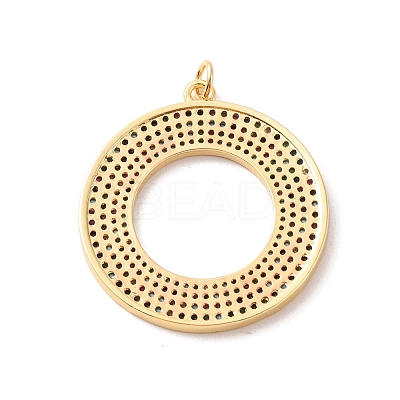 Rack Plating Brass Micro Pave Colorful Cubic Zirconia Pendants KK-F852-17G-03-1