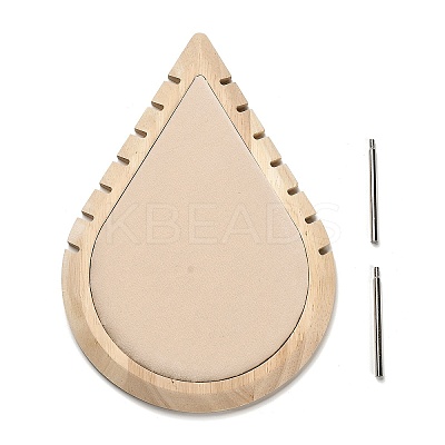 Teardrop Wood Jewelry Necklace Organizer Display Stands ODIS-B001-02-1