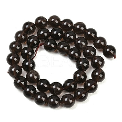 Natural Smoky Quartz Round Beads Strands G-E329-10mm-38D-1