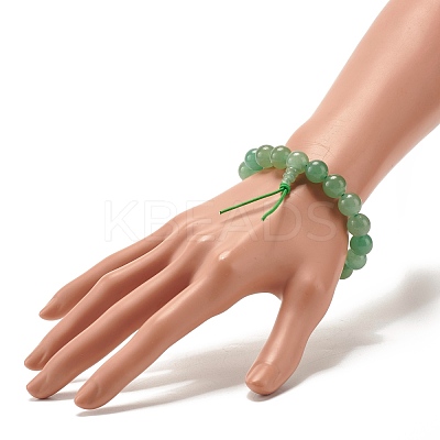 Natural Green Aventurine Round Beads Stretch Bracelet BJEW-JB07235-01-1
