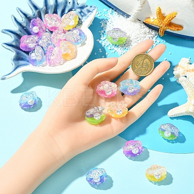 20Pcs Transparent Resin & Imitation Pearl Cabochons CRES-YW0001-48-1