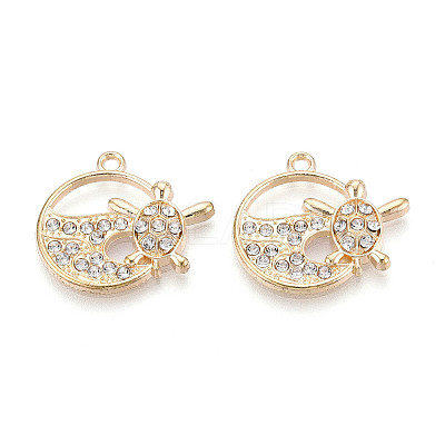 Alloy Rhinestone Pendants FIND-N008-07KCG-1