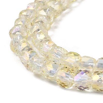 Electroplate Transparent Glass Beads Strands GLAA-C029-03B-02-1