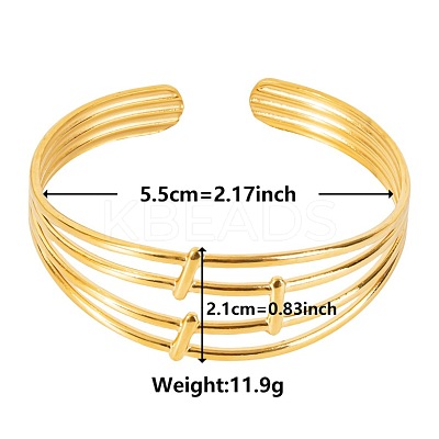 European and American Style Hollow 304 Stainless Steel Cuff Bangles for Women CB8874-2-1