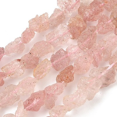 Raw Rough Natural Strawberry Quartz Beads Strands G-M453-C07-1