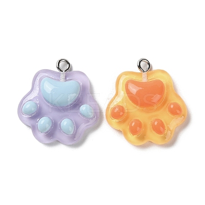 Cartoon Translucent Resin Pendants X-RESI-D071-01-1