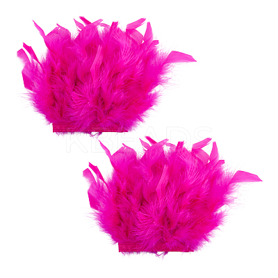 Rooster Feather Trim Clothing Cuffs Decoration AJEW-WH0696-197C-1