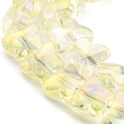 Full Rainbow Plated Electroplate Transparent Glass Beads Strands EGLA-G037-11A-FR01-1