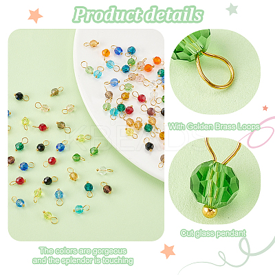114Pcs 19 Colors Glass Charms PALLOY-PH01699-1