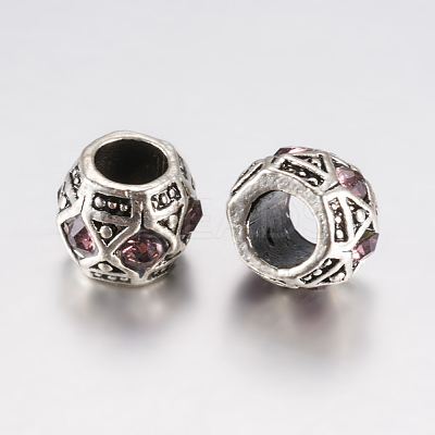 Tibetan Style Alloy Rhinestone European Beads PALLOY-F200-05-1
