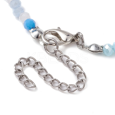 2Pcs 2 Color Glass & Natural Shell Star Beaded Necklaces Set NJEW-JN04646-01-1