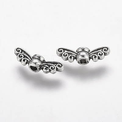 Tibetan Style Alloy Fairy Wing Beads X-TIBEB-6007-AS-LF-1