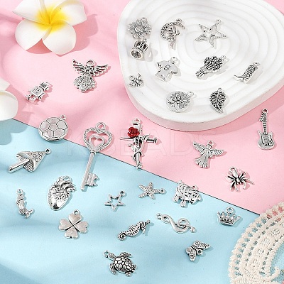 30Pcs 30 Styles Tibetan Style Alloy Pendants FIND-YW0006-86-1