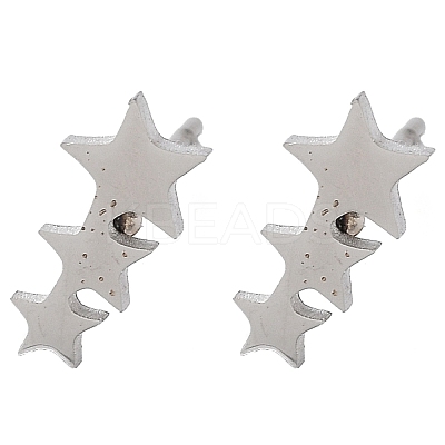 Non-Tarnish 304 Stainless Steel Stud Earrings EJEW-M242-01A-P-1