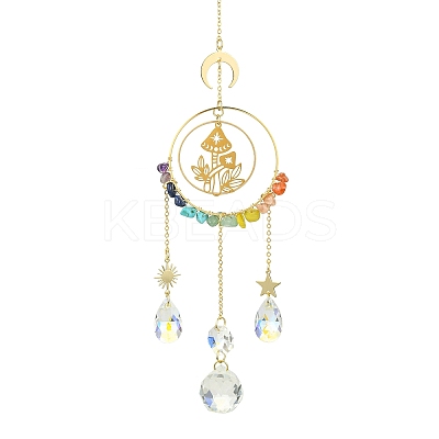 Alloy Cable Chains Mushroom Pendant Decorations HJEW-TA00148-1